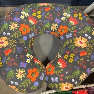 Boppy Floral Nursing Pillow - Gray, Orange, Yellow, Purple